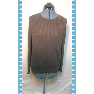 Kim Rogers  V-Neck Cable  Knit  Pullover Sweater